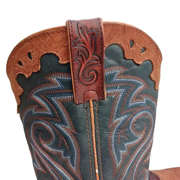 Rocky Brown and Blue Heeled Boots - Picture 3 of 6